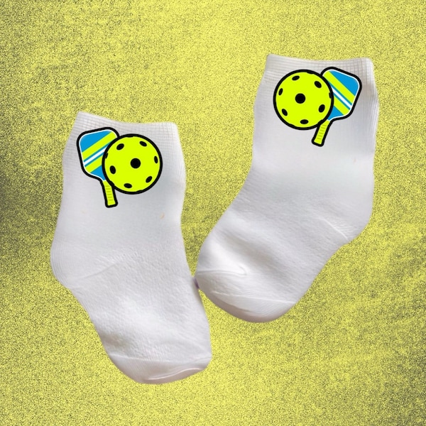 Baby/Toddler/Child Pickleball Paddle and Ball Socks. Multiple sizes offered. Choose from 0-6 months to 10 years. Cute Gift!