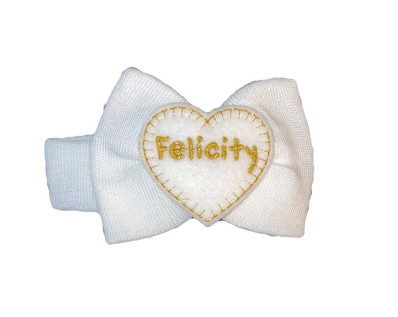 Exclusive Newborn HEADBAND Monogrammed with PERSONALIZED Name! Bow with Name! 1st Keepsake!