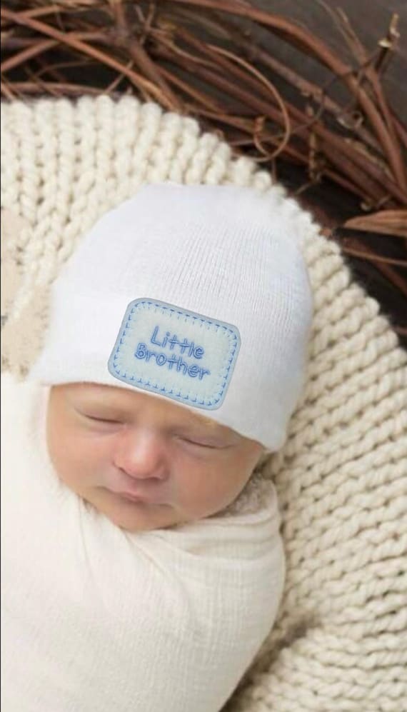 Newborn Hospital Hat. LITTLE BROTHER Newborn Beanie. Every New Baby Boy Should Have!