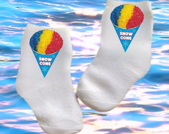 Baby/Toddler/Child Cute Snow cone Socks.Multiple sizes offered. Choose from 0-6 months to 14 years. Cute  Gift!