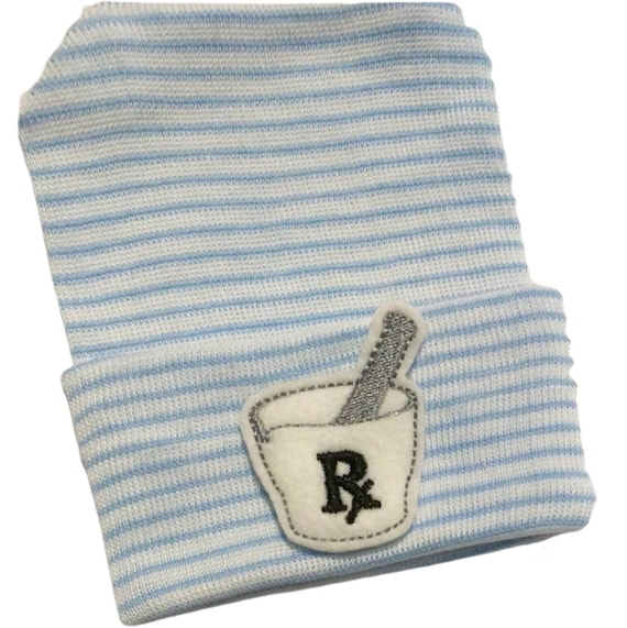 Pharmacy Newborn Hospital Beanie. You select hat Color. For Baby Girl or Boy!  My Parent is a Pharmacist. Cute gift for baby of Pharmacist!