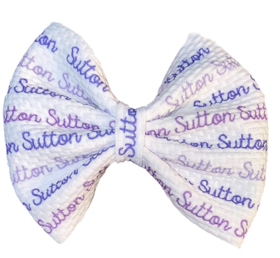 Girls Bow Hat or Headband with NAME! Baby Girl Bow!  Custom Made Fabric Bow. Newborn Hospital Hat. Newborn Hat. Infant Beanie. EXCLUSIVE