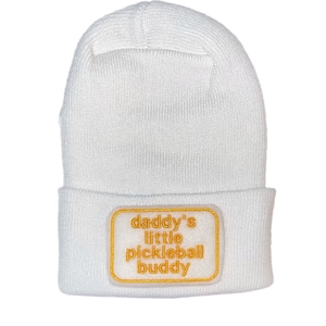 Newborn Hat daddy&#39;s little Pickleball buddy YOU CHOOSE COLOR  1st Keepsake, Gender Reveal, Surprise Dad!