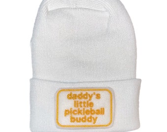 Newborn Hat daddy's little Pickleball buddy YOU CHOOSE COLOR  1st Keepsake, Gender Reveal, Surprise Dad!