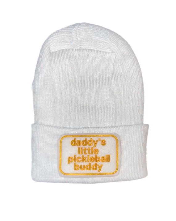 Newborn Hat daddy's little Pickleball buddy YOU CHOOSE COLOR  1st Keepsake, Gender Reveal, Surprise Dad!