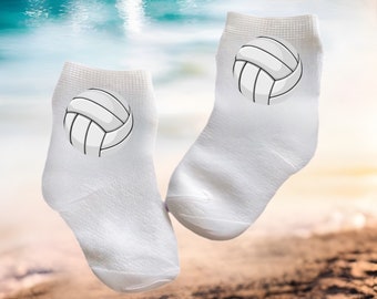 Baby/Toddler/Child volleyball Socks. Multiple sizes offered. Choose from 0-6 months to 10 years.  Every Baby Needs. Cute Baby Gift!