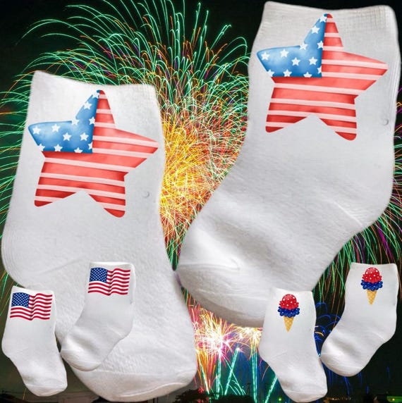 Calzini per neonati O PIÙ GRANDI per il luglio O il Memorial Day