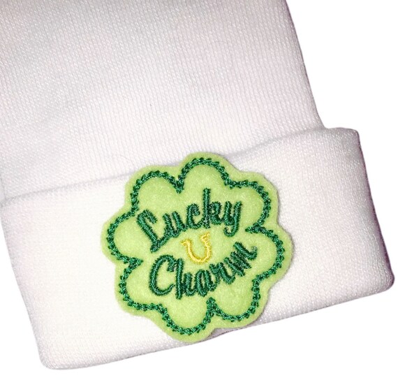 Newborn Hospital Hat BoY or GIrL St. Patricks Day Lucky Charm! Choice of Hat Color