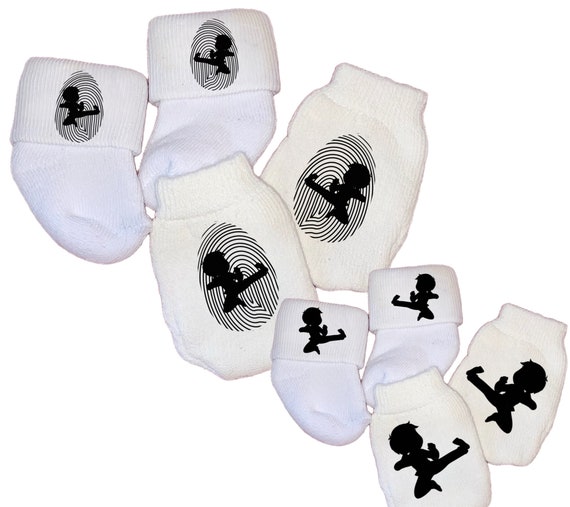 MITTENS & Sock Option Newborn no scratch Mittens for Baby of Karate fan.  Perfect Shower/Newborn Gift Every Baby Needs. Cute Baby Gift!