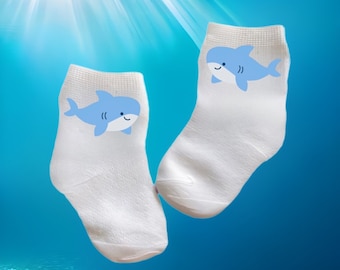 Baby/Toddler/Child Shark Socks. Multiple sises offered. Choose from 0-6 months to 10 years. Every Baby Needs. Cute Baby Gift!