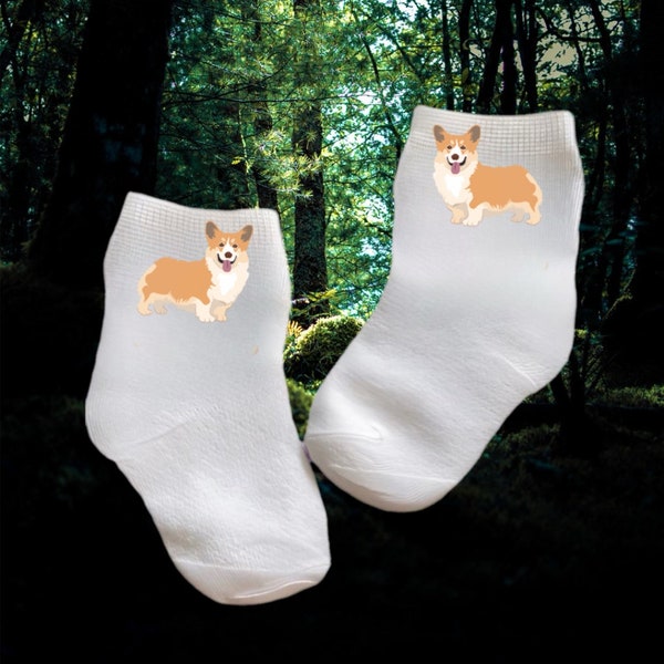 Baby/Toddler/Child Cute Corgi Socks.Multiple sizes offered. Choose from 0-6 months to 10 years. Cute  Gift!