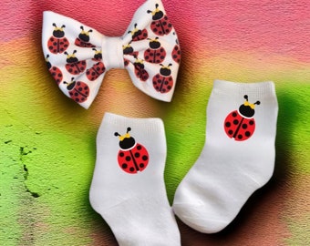 Baby/Toddler/Child Cute Ladybug Socks. Multiple sizes offered. Choose from 0-6 months to 10 years.  Every Baby Needs. Cute Baby Gift!