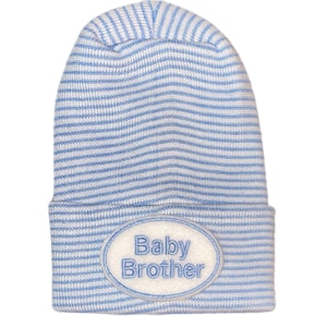 Newborn Hospital Hat with Baby BROTHER. You Choose Hat Color. For Every New Baby