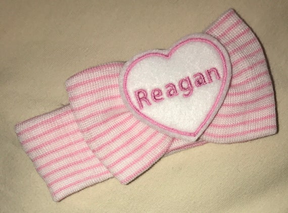 Exclusive Newborn HEADBAND Monogrammed with PERSONALIZED Name! Bow with Name! 1st Keepsake!