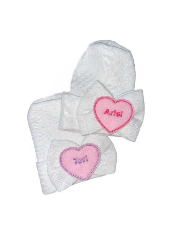 Personalized Hats! Baby Gift. Newborn Hospital Hats.  Personalized Twin Hats! Great Gift.  Super Cute