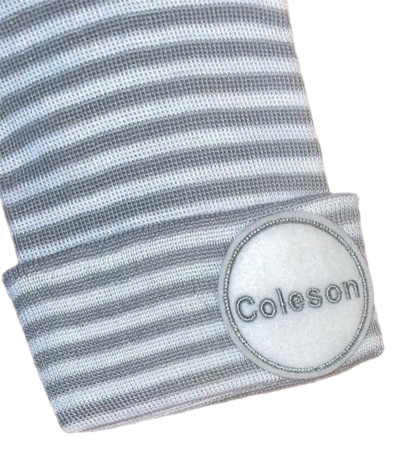 Newborn Hospital Hat Monogramed with Name! 1st Keepsake! Super Cute! Great Gift. For Boy or Girl!