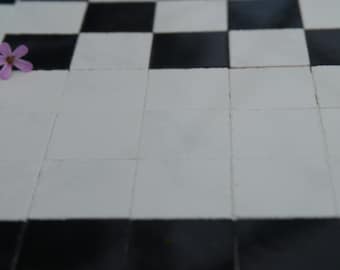 20 Pack 1:12th Miniature REAL CERAMIC  3/4" White Ceramic Floor Tiles For Dollshouse