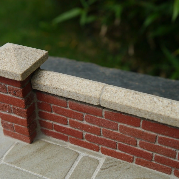 5 12mm REAL York Sandstone Miniature Wall Copings