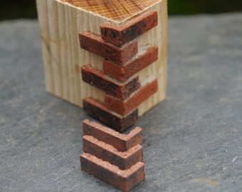 50 Old Multi Textured MINIATURE BRICK Corner Slips