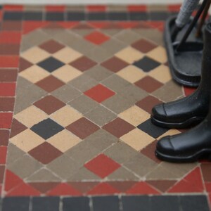 1:12 Real BRICK BROWN 1/3 "Victorian Path / Porch Puppenhaus Bodenfliesen (pk 25)
