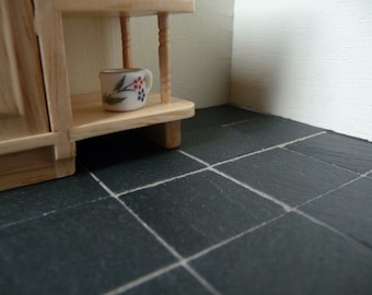 25 1:12th Scale REAL SLATE 1" Floor Tiles for dollshouse and models
