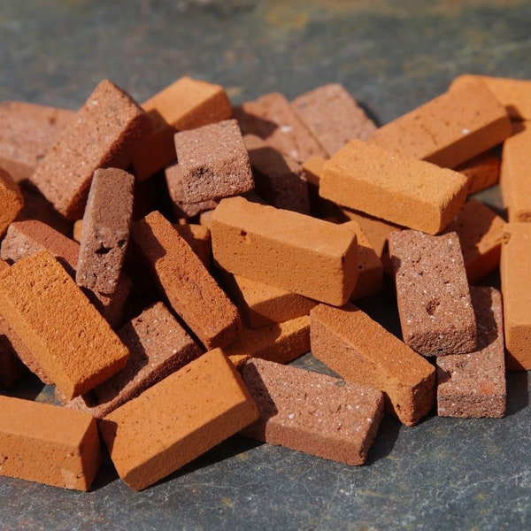 250 1:12 Multi Rot REAL BRICK Miniature Bricks