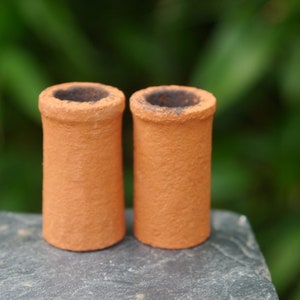 2 1:12 ECHTE ZIEGEL orange farbene Schornsteine
