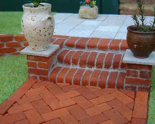 25 ladrillos miniatura con borde redondeado rojo múltiple