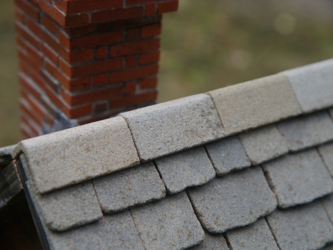 40 1:12th REAL GREY STONE Angled Ridge Tilesshort Wing - Etsy