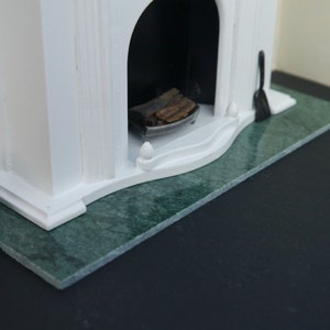 REAL Royal Jade Green Marble 1:12th Scale Dolls House Fireplace Hearth