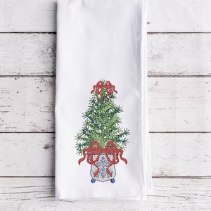 Árvore de Natal com design de bordado de fita, Árvore com design de bordado de laço. Bordado de máquina de feriado, bordado de natal,
