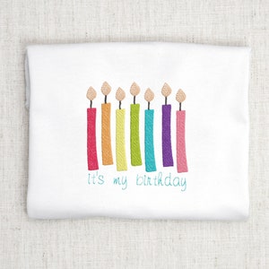 It&#39;s My Birthday Embroidery Design, File for Machine Embroidery Download, Birthday Embroidery, Birthday Candles Embroidery Design