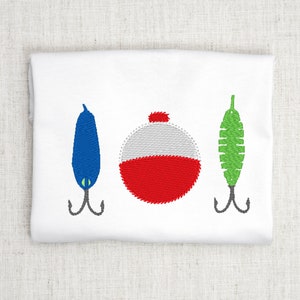 Fishing Embroidery Design Fishing Themed Embroidery Embroidery for Boys Summer Embroidery Design Files for Machine Embroidery Fishing Lure