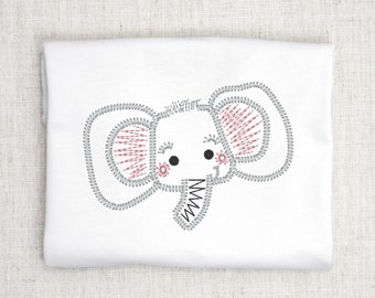 Elephant Embroidery Design, Animal Stitch File (Digital Download)