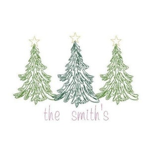 Rustic Bean Stitch xmas Machine Embroidery Design File, Vintage Christmas Tree, Christmas Embroidery Design, Christmas Tree Embroidery