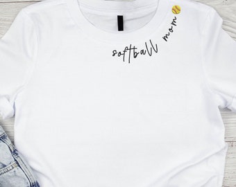 Softball Mom Collar Embroidery Design, Softball Embroidery, Machine Embroidery Design, Collar Machine Embroidery, Embroidery for Neckline