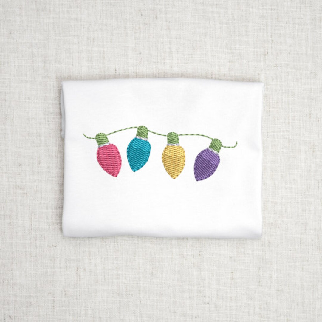 Christmas Lights Embroidery Design String Lights Embroidery Christmas