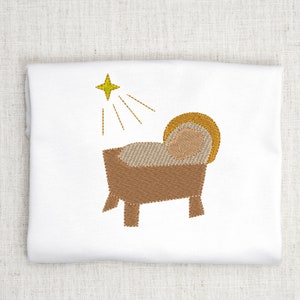 Krippe Stickmuster, Weihnachtsstickerei, Weihnachtskrippe Stickmuster, Urlaub in der Krippe, Maschinenstickerei