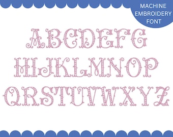 Dot Embroidery Design, Machine Embroidery Font, Open Font (Digital Download)