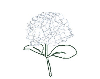 Hydrangea Flower Simple Outline Machine Embroidery Design File