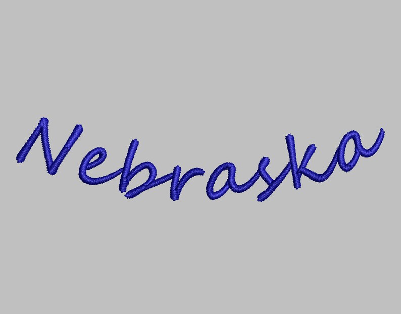 Nebraska Cursive Script Nebraska Collar Embroidery Design Sports Embroidery Machine Embroidery ...