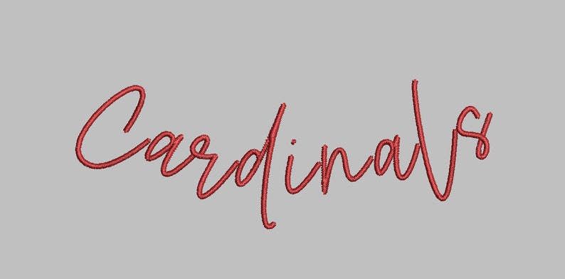 Cardinals Embroidery Design for Collar Team Embroidery Curved Font ...