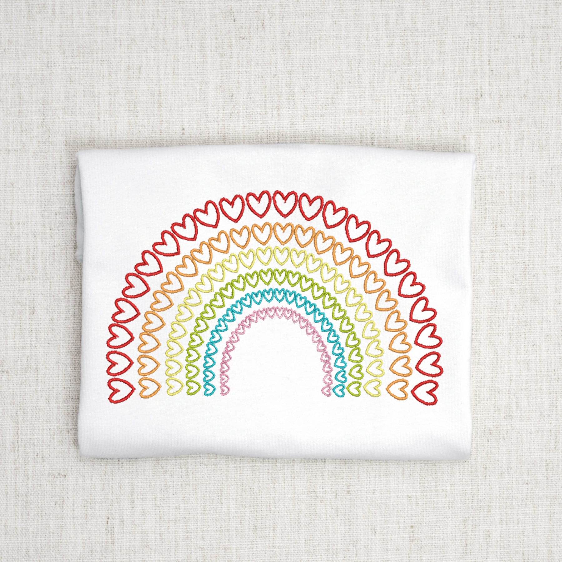 Rainbow Heart Machine Embroidery Design Heart Rainbow - Etsy