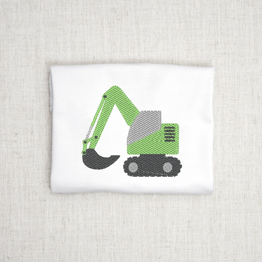 Excavator Embroidery Design Construction Machine Embroidery Etsy