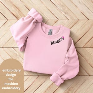 Mama Collar Embroidery Design with Hearts Collar Font Embroidery for Mom Mothers Day Embroidery Gift for Mom Machine Embroidery File
