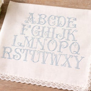 Fancy Embroidery Font, Machine Embroidery Design File for Instant Download, Monogram Font, Interlocking embroidery Font image 2