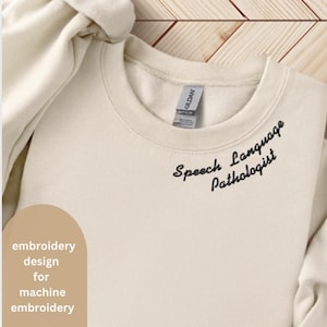 SLP Embroidery. Speech Language Pathologist embroidery for collar. SLP embroidery, Neckline Embroidery, Teacher embroidery