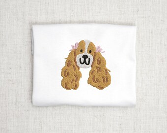 Spaniel Dog Embroidery Design Spaniel Dog Chinoiserie Machine Embroidery Dog Embroidery, Cocker Spaniel Embroidery Download Stitch File