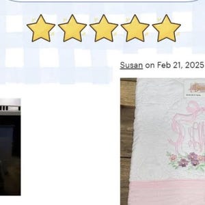May include: Two embroidered towels, one with a pink embroidered letter "B" and the other with a pink embroidered monogram "EVER" with flowers. Both towels have a white background and a pink border.