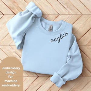 Eagles Collar Machine Embroidery Design File Eagles Embroidery Design Cheer Embroidery Team Embroidery Spirit Neckline Design Digital File
